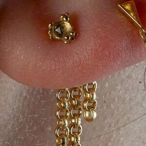 Pupil Hall Cleo Beaded Press-fit End in Gold - never worn - white/clear only